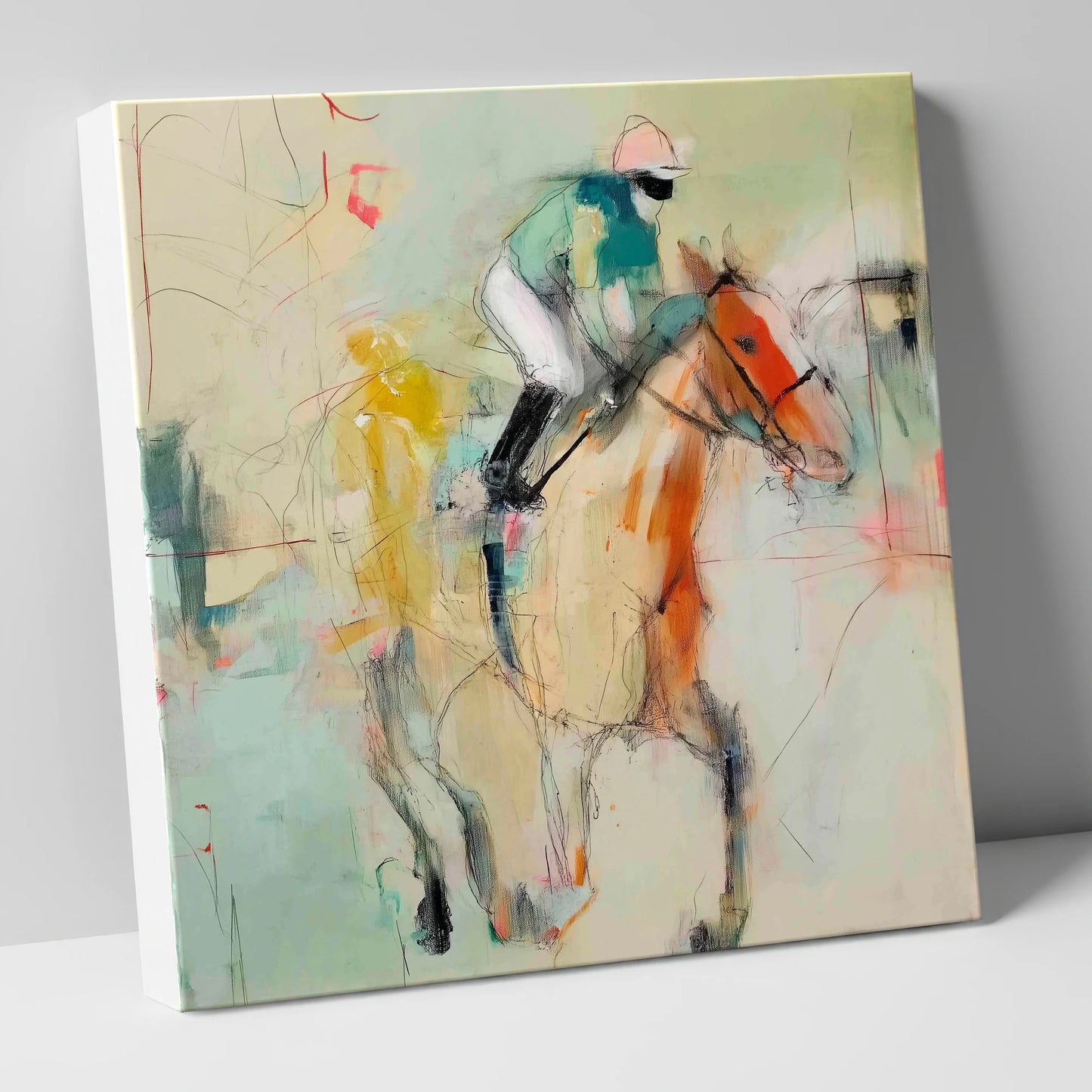 The Fleeting Stride racing horse canvas wall art