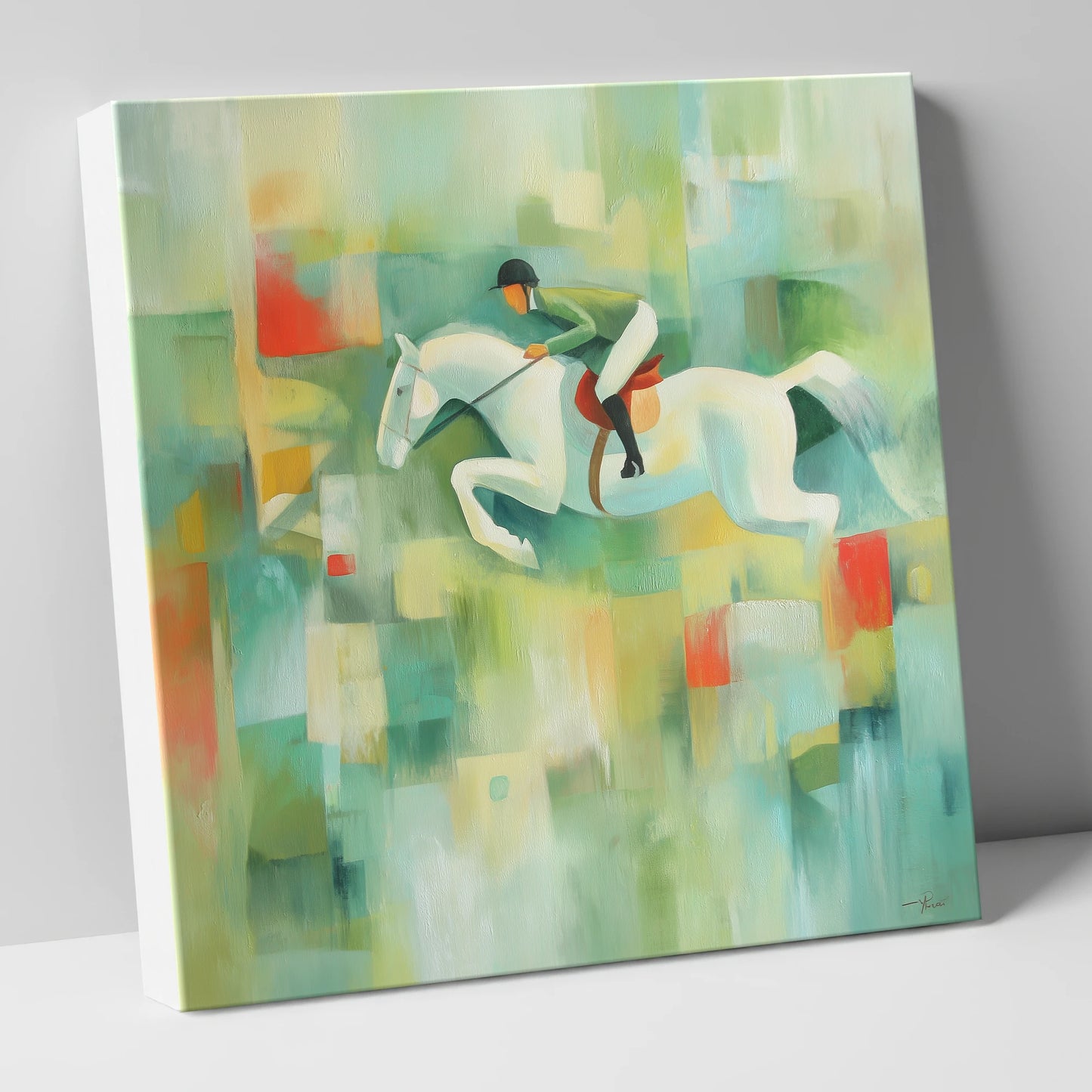 The Modern Leap show jumping horse canvas wall art