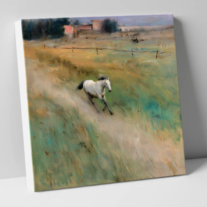 Morning Canter across the Lowlands horse landscape canvas wall art