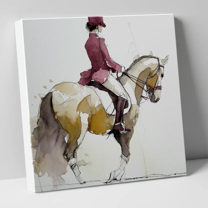 The Collected Frame dressage horse canvas wall art