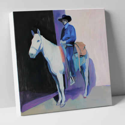 The Indigo Rider western horse canvas wall art