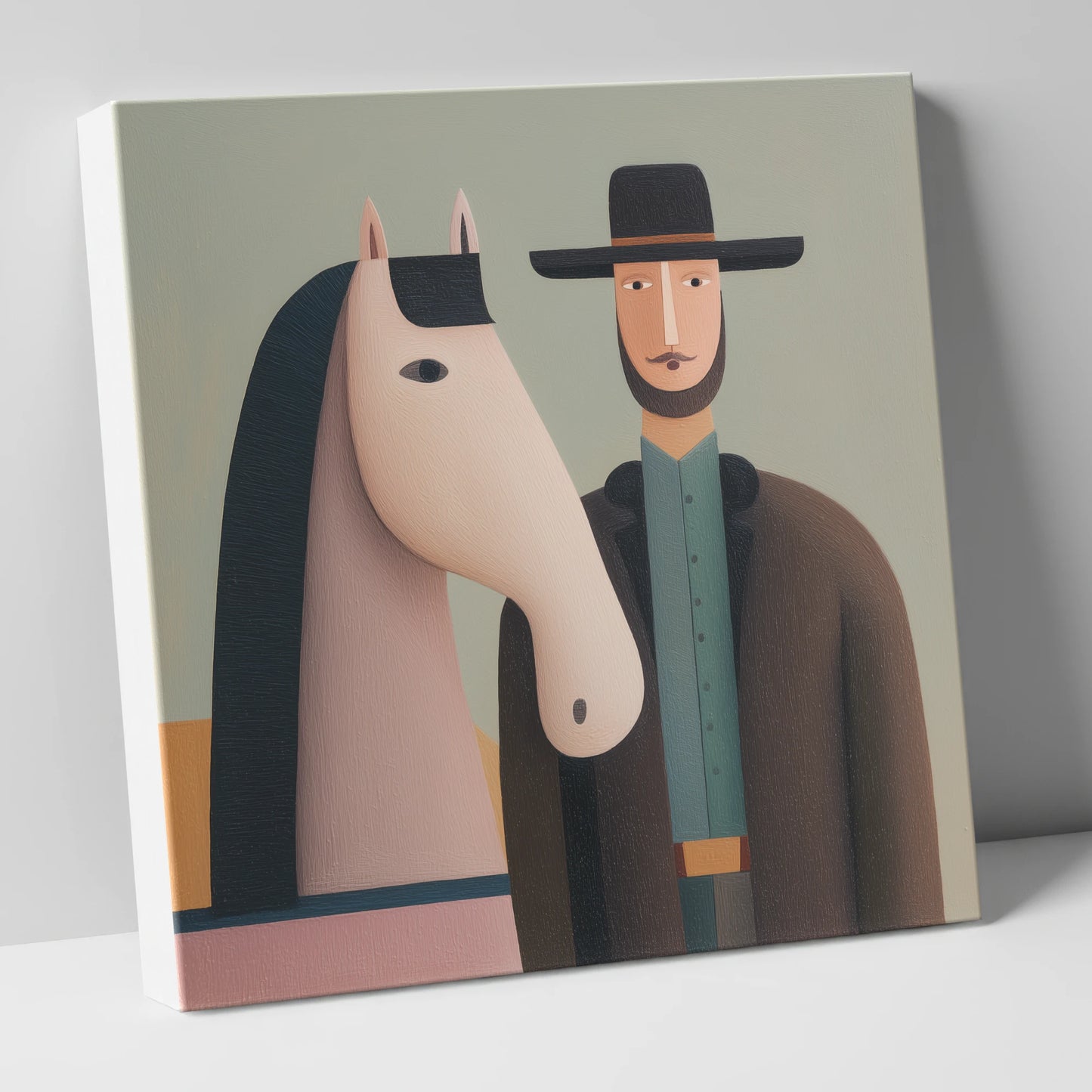 The Quiet Companions western horse canvas wall art
