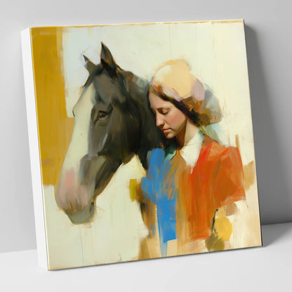 Unspoken Bond horse & rider canvas wall art
