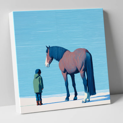 A Quiet Understanding horse & rider canvas wall art