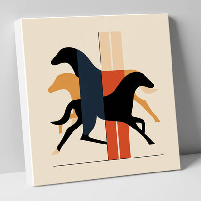 Geometric Gallop racing horse canvas wall art