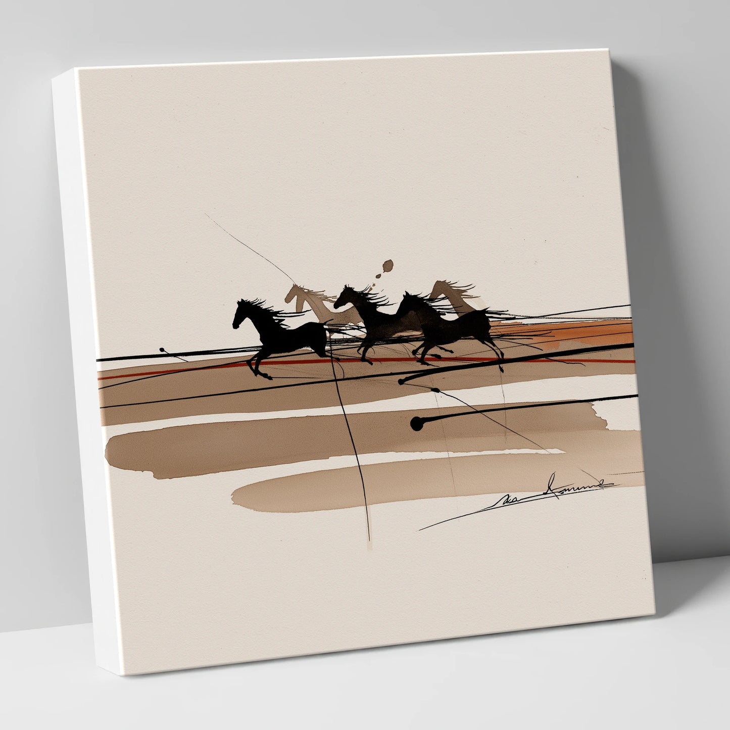 Thundering Shadows wild horses canvas wall art