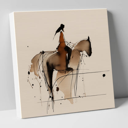 The Silent Connection horse & rider canvas wall art