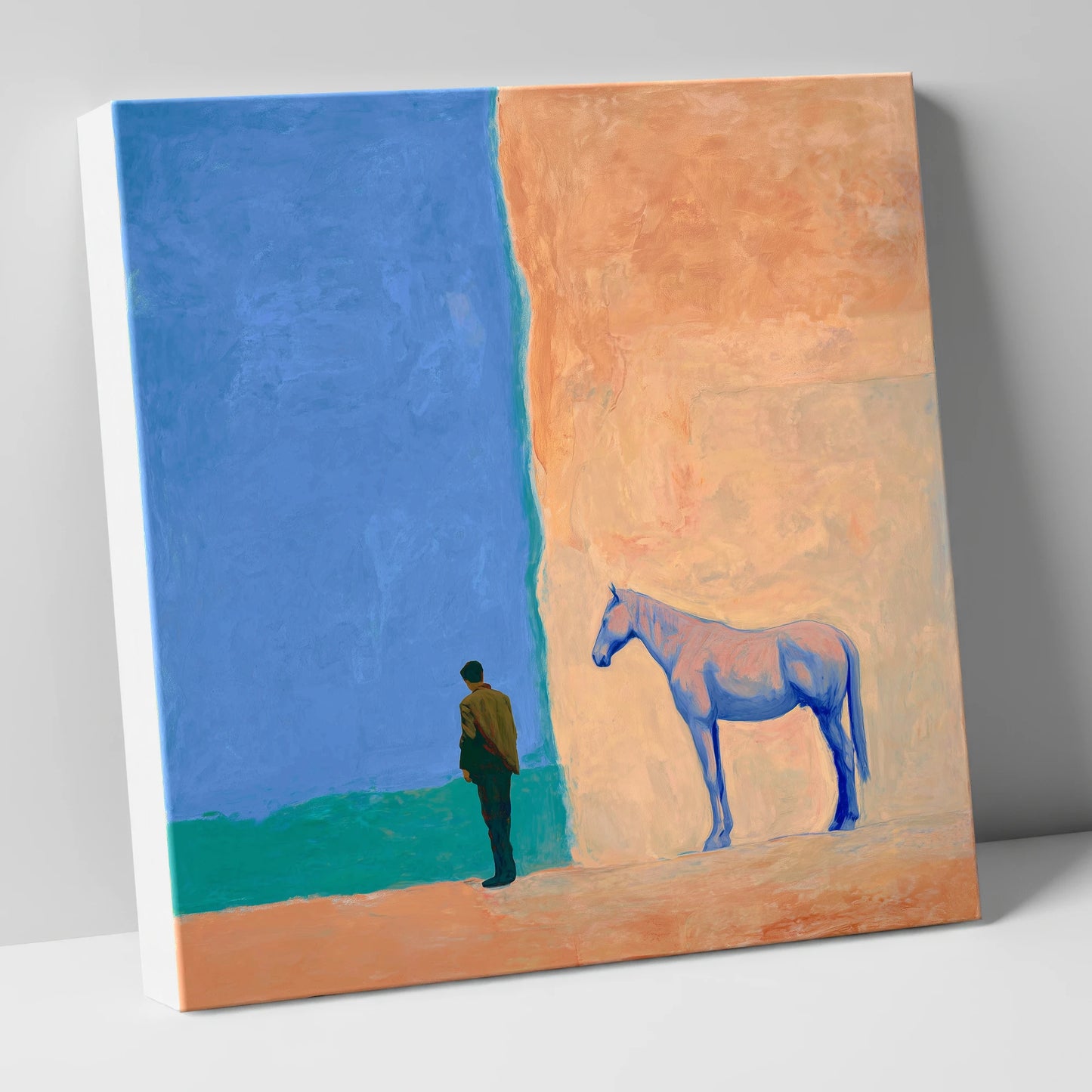 Silent Understanding horse & rider canvas wall art