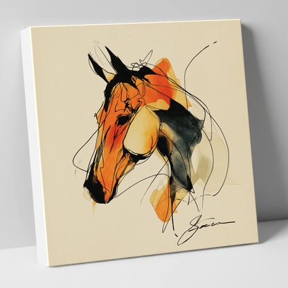 Amber Spirit Equine Portrait horse portrait canvas wall art