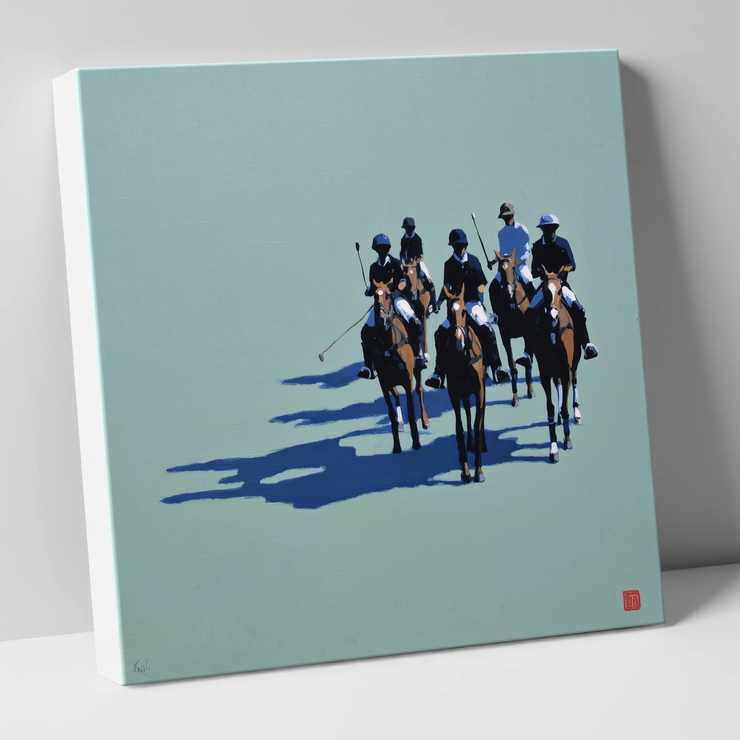 The Polo Approach polo horse canvas wall art