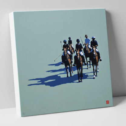 The Polo Approach polo horse canvas wall art