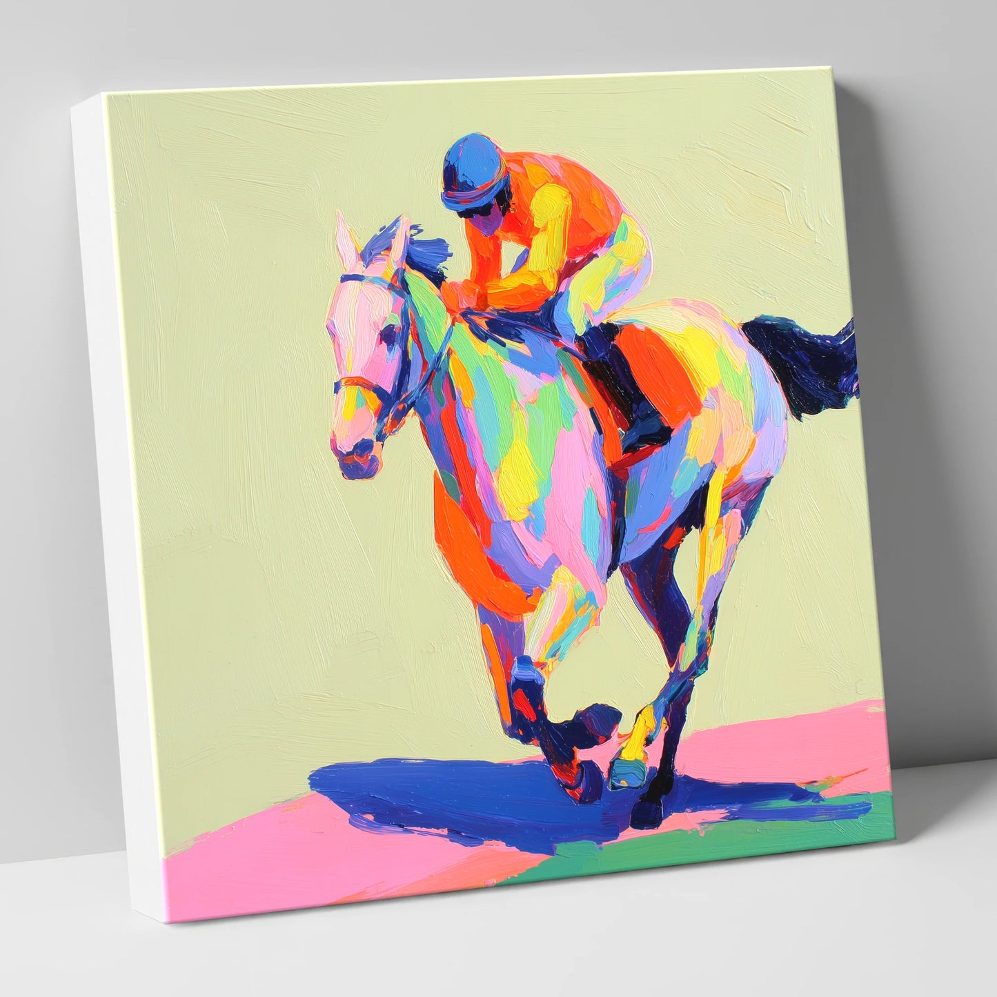 Technicolour Sprint racing horse canvas wall art
