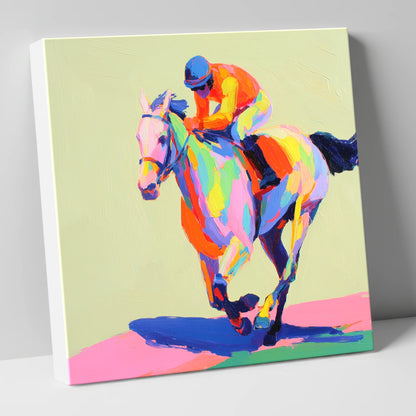 Technicolour Sprint racing horse canvas wall art