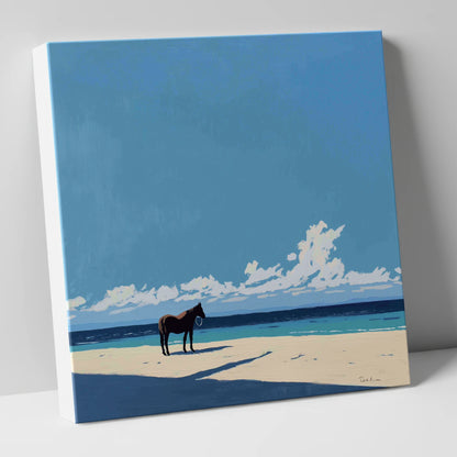 Coastal Contemplation horse landscape canvas wall art