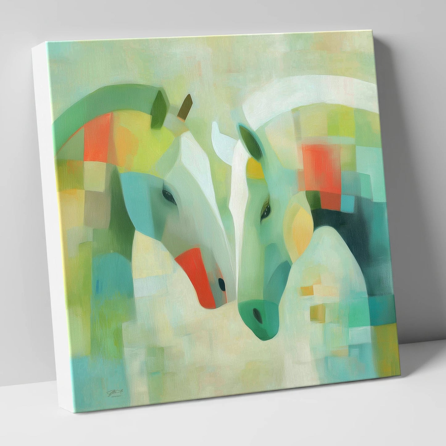 Geometric Equine Harmony horse portrait canvas wall art