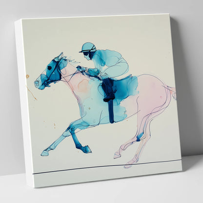 Azure Gallop racing horse canvas wall art