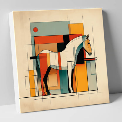 Modernist Equine Profile horse stable canvas wall art
