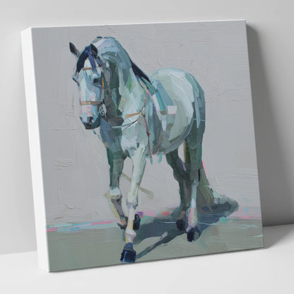 Quiet Strength in Grey horse breed canvas wall art