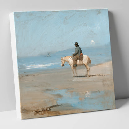 Coastal Contemplation horse landscape canvas wall art