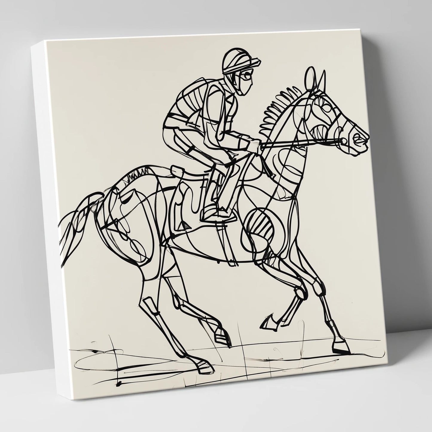Geometry of Speed racing horse canvas wall art