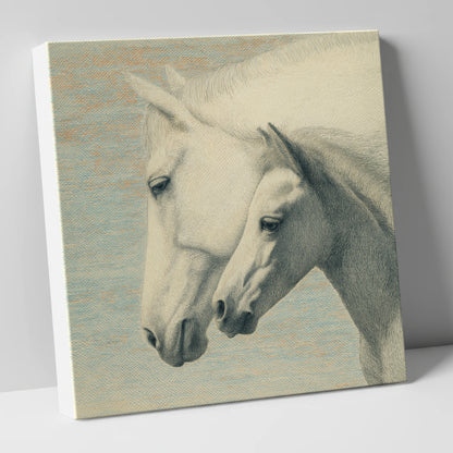 Timeless Companions mare & foal canvas wall art