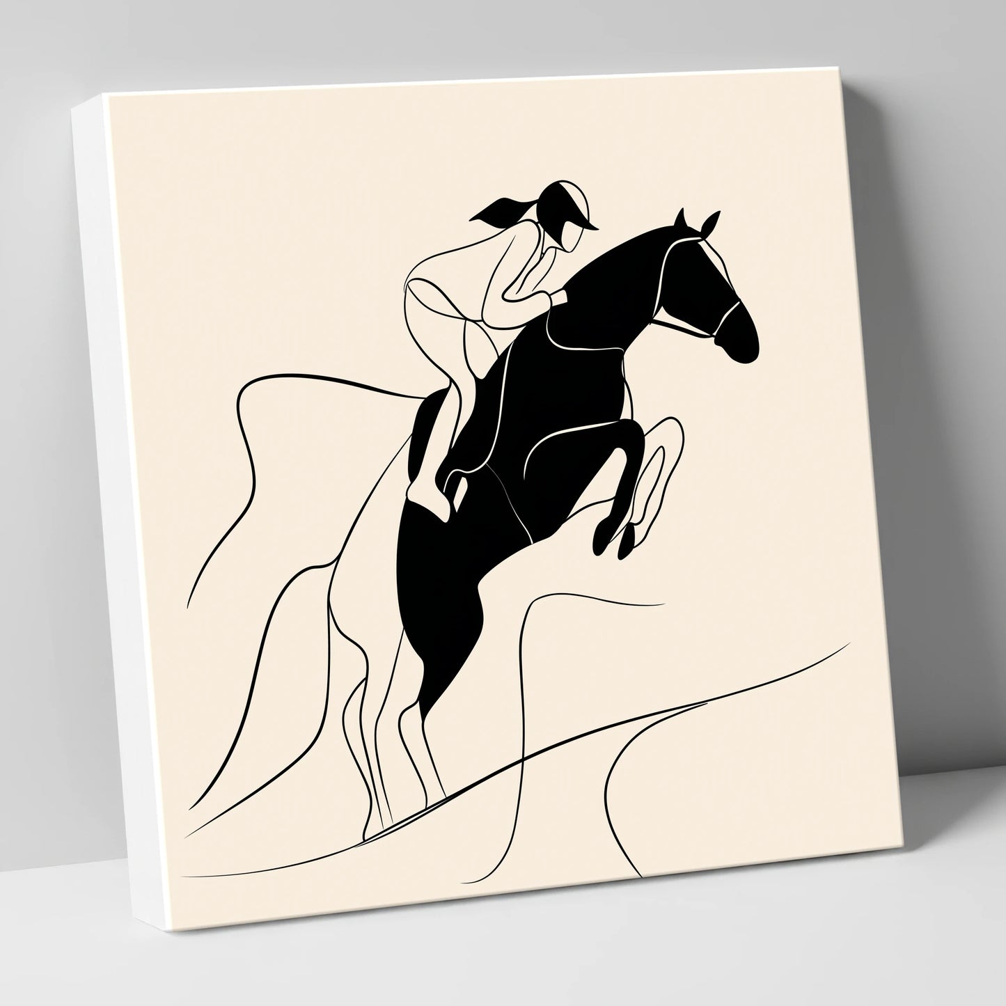 Fluid Ascent show jumping horse canvas wall art