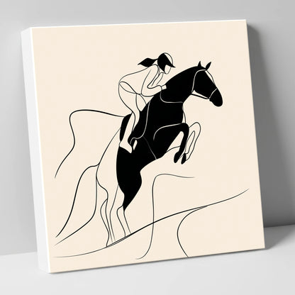 Fluid Ascent show jumping horse canvas wall art
