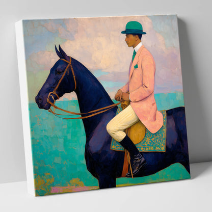 The Vivid Rider racing horse canvas wall art