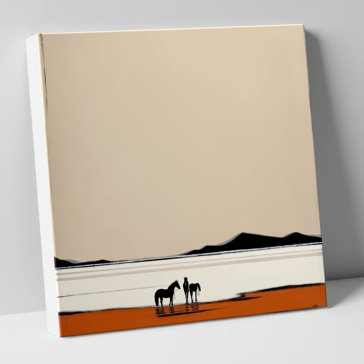 Silhouetted Horizons horse landscape canvas wall art