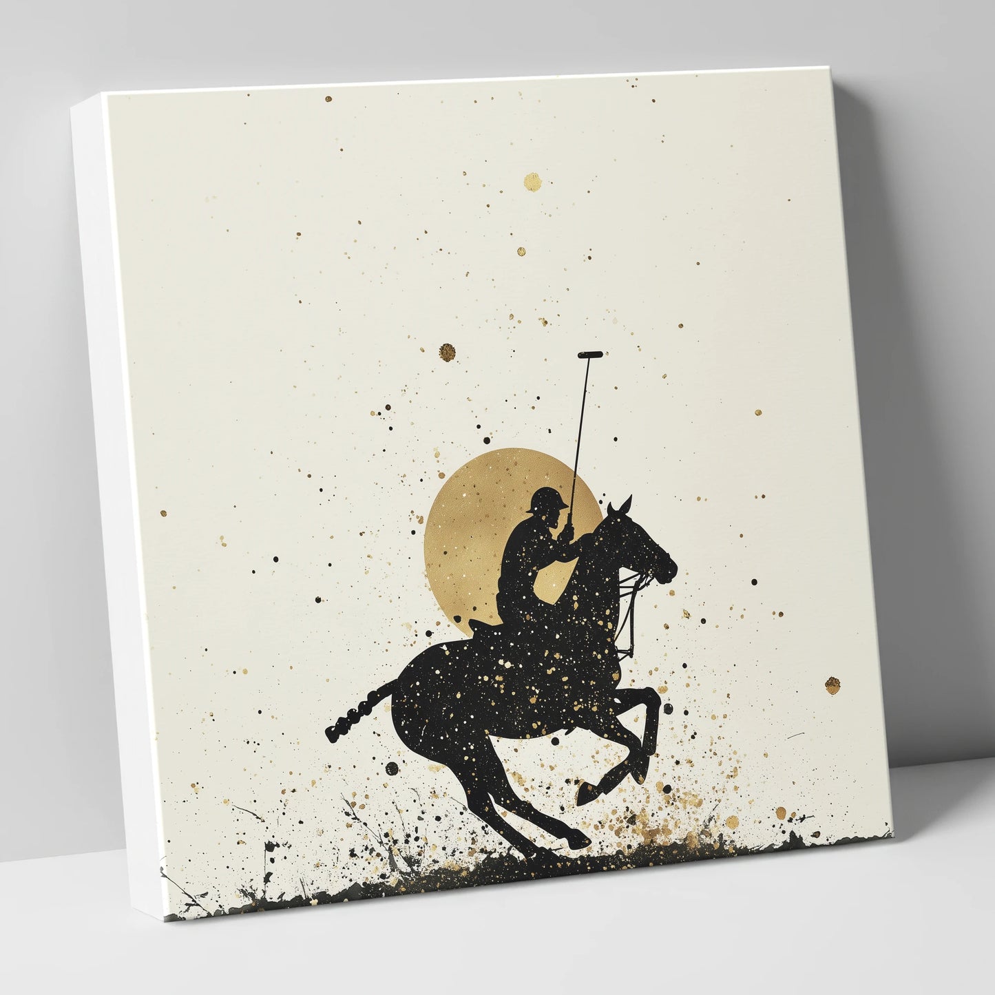 Golden Chukka Eclipse polo horse canvas wall art