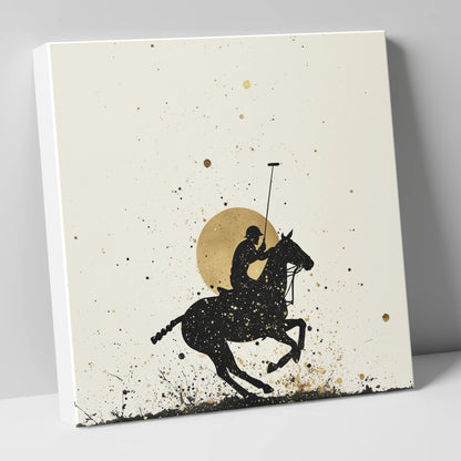 Golden Chukka Eclipse polo horse canvas wall art