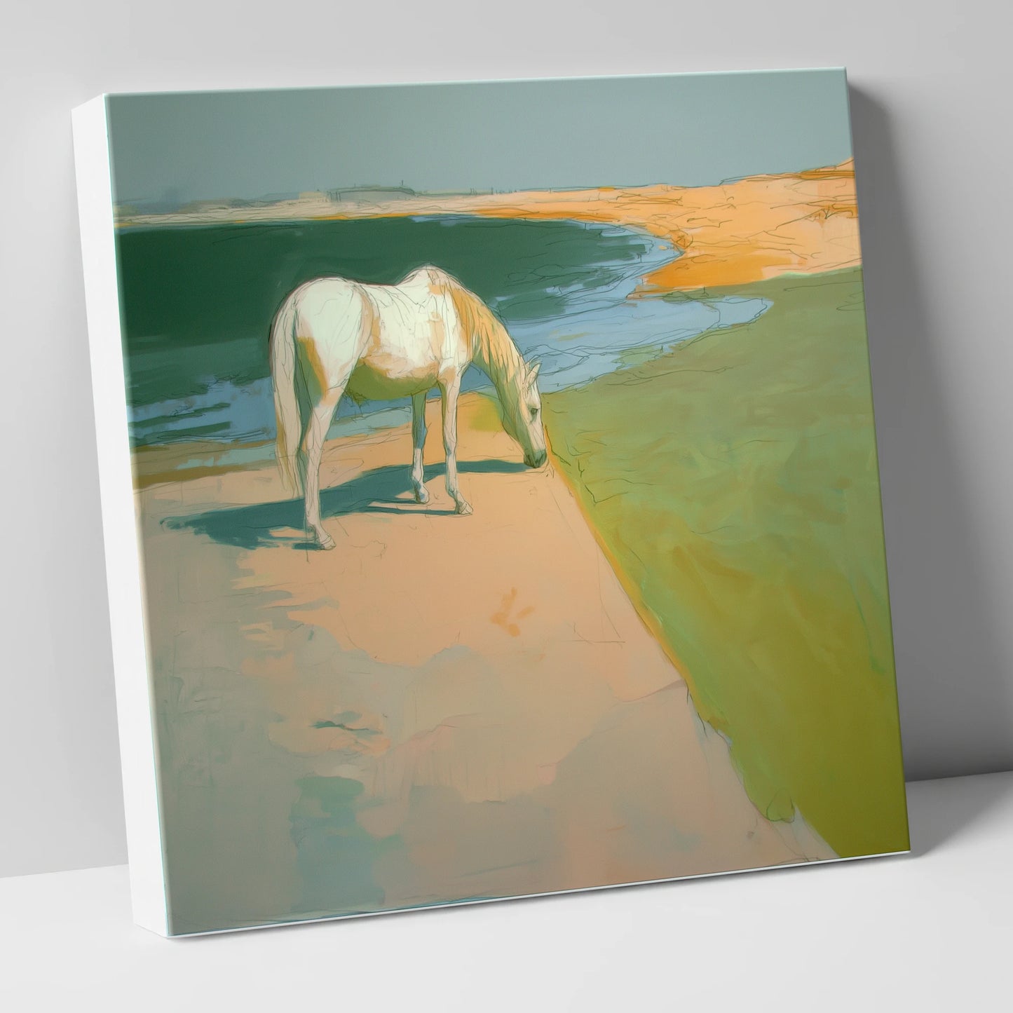 Quiet Pastures horse landscape canvas wall art