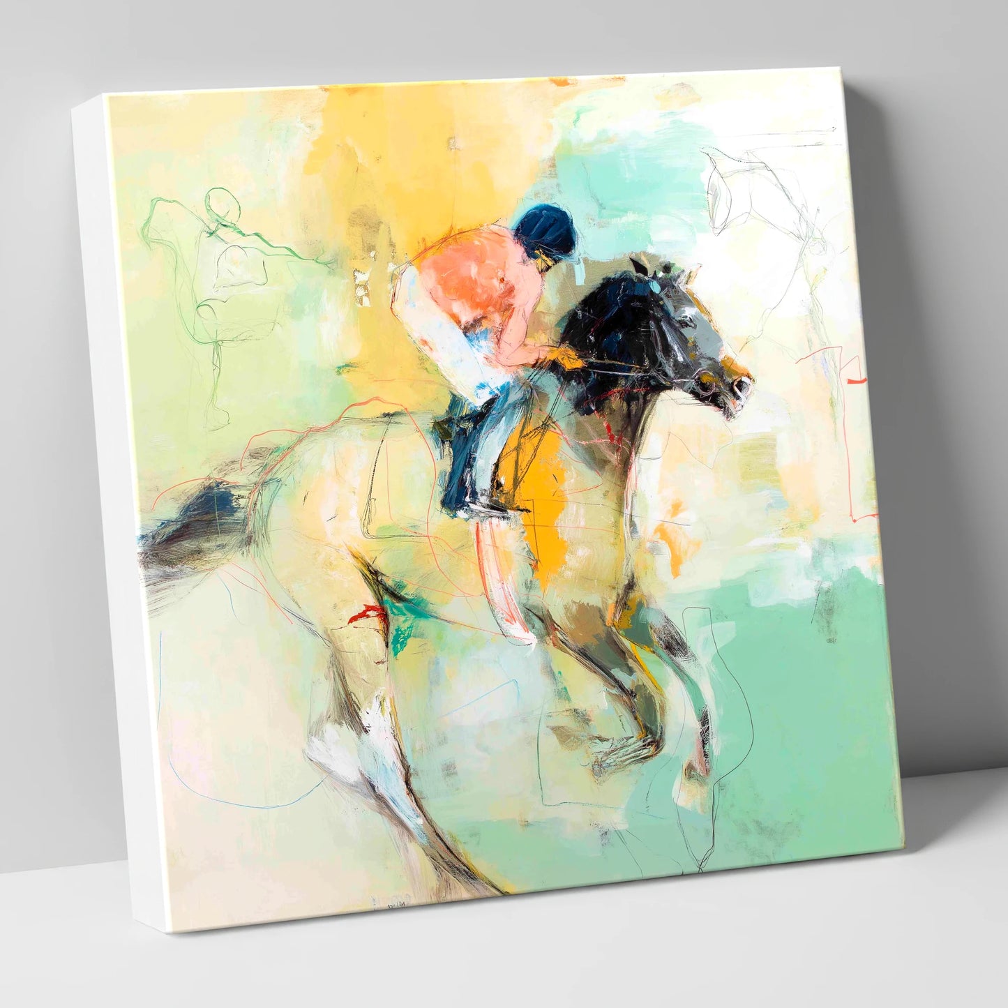 The Driving Finish racing horse canvas wall art
