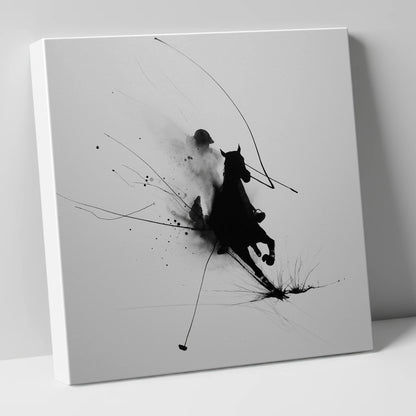 Phantom Polo Strike polo horse canvas wall art