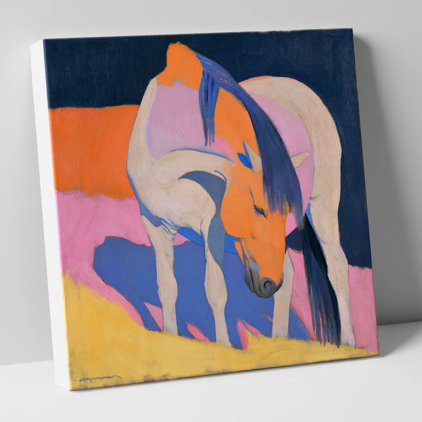 Vibrant Horse with Blue Mane horse breed canvas wall art