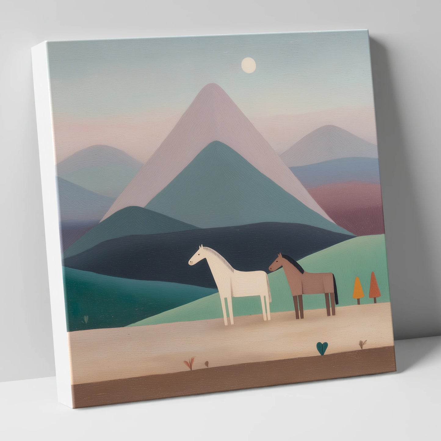 Tranquil Valley Companions horse landscape canvas wall art