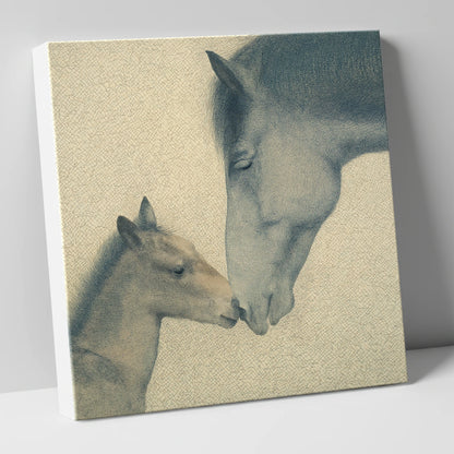 Quiet Devotion mare & foal canvas wall art
