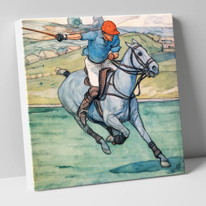 The Nearside Shot polo horse canvas wall art