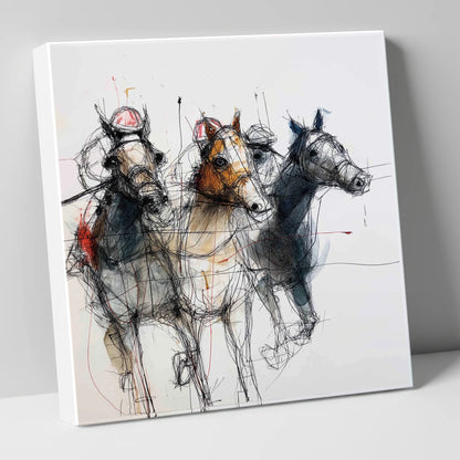 The Leading Pack racing horse canvas wall art