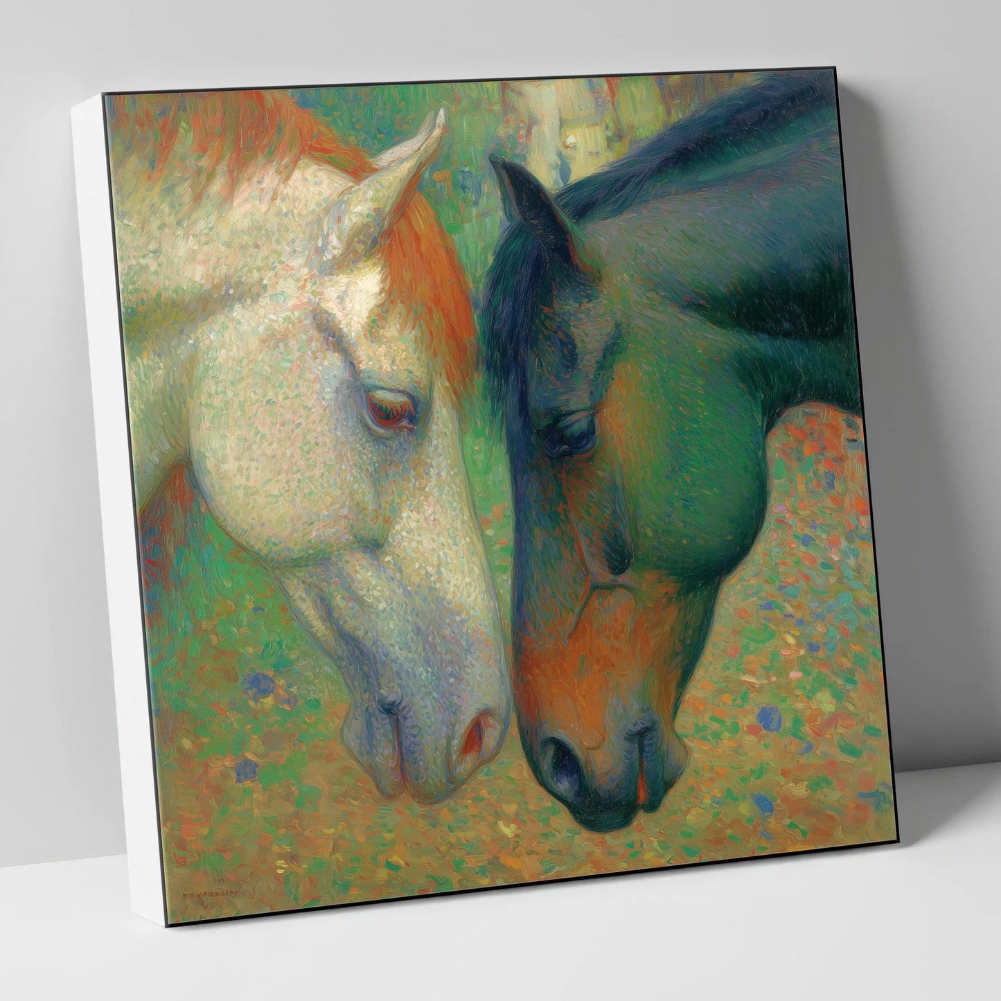 Dappled Companions horse portrait canvas wall art