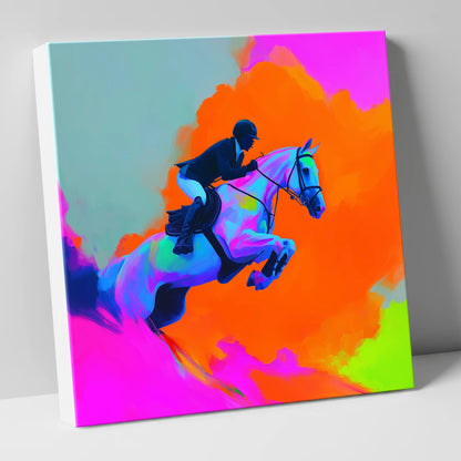 Vivid Showjumping Flight show jumping horse canvas wall art