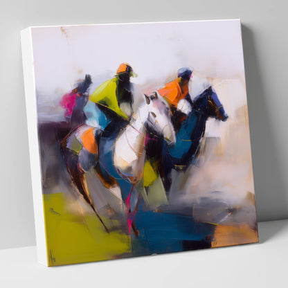 The Vibrant Chase racing horse canvas wall art
