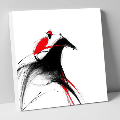 Crimson Pace racing horse canvas wall art