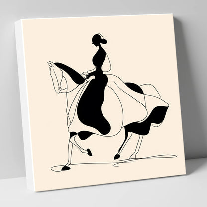 Fluid Elegance dressage horse canvas wall art