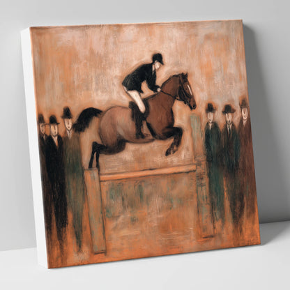 Flight Over Timber show jumping horse canvas wall art