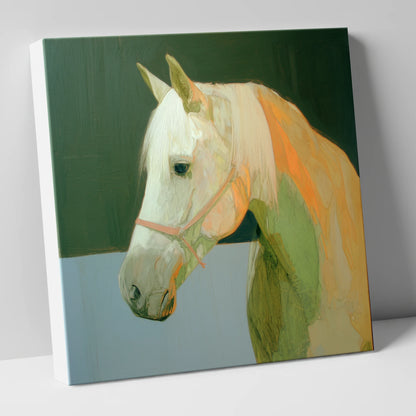 Painted Grey Profile horse breed canvas wall art