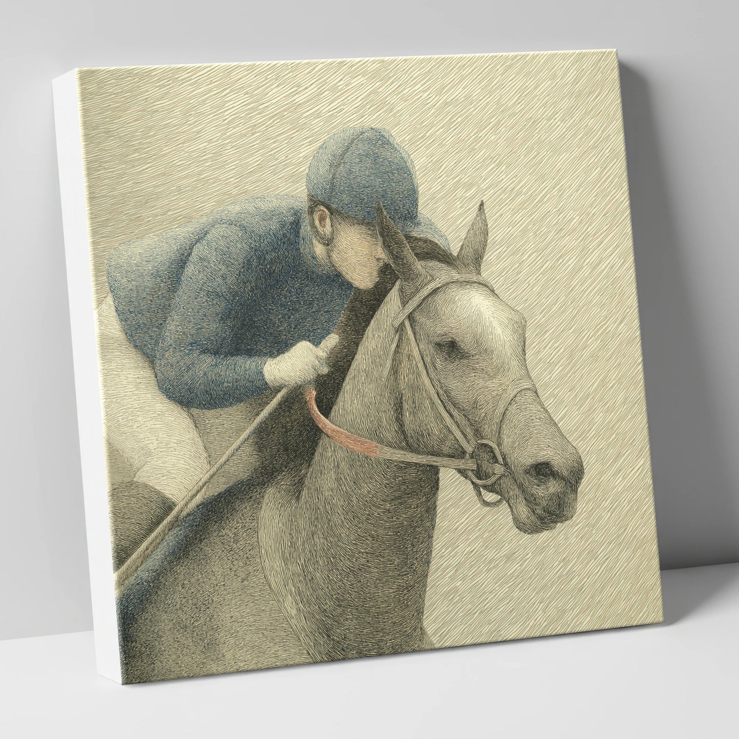 Focused Pursuit racing horse canvas wall art