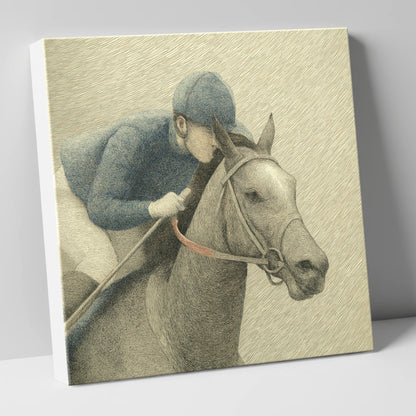 Focused Pursuit racing horse canvas wall art