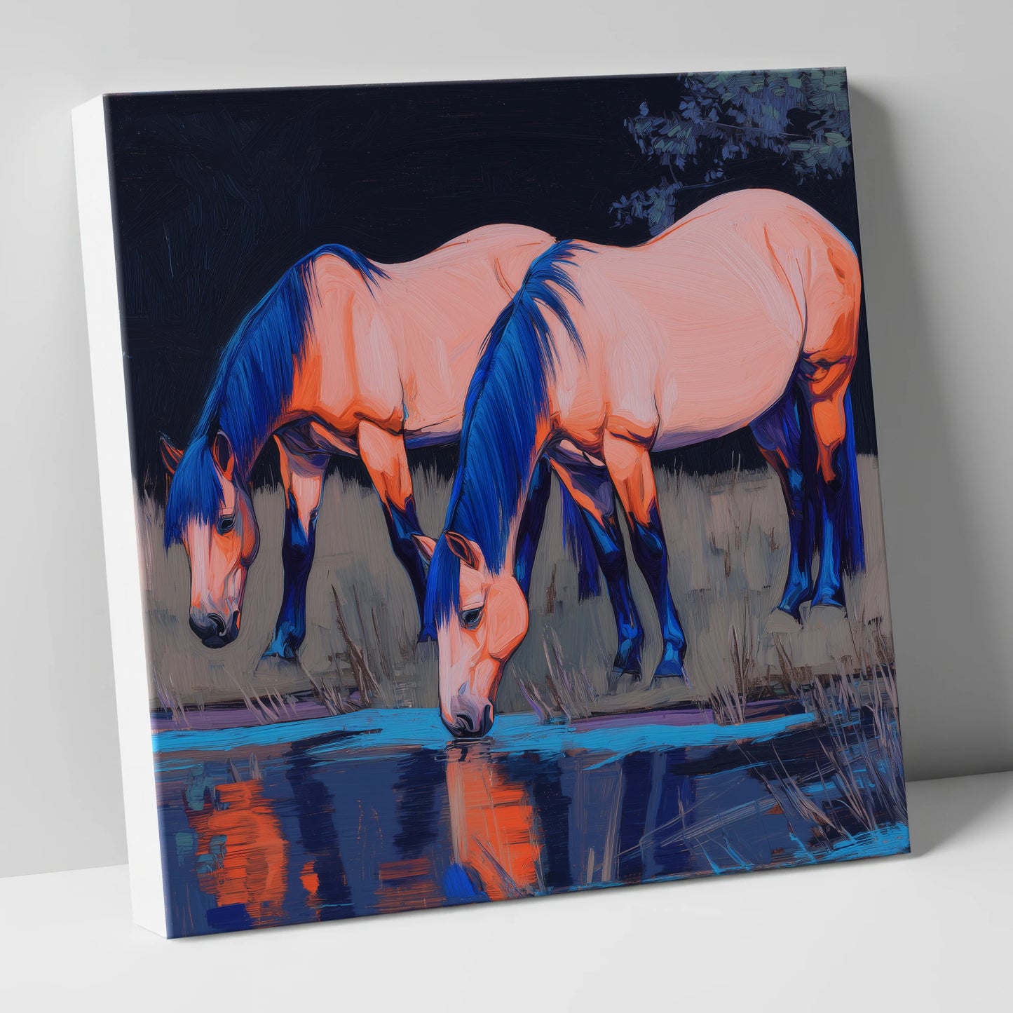 Indigo Waters horse landscape canvas wall art