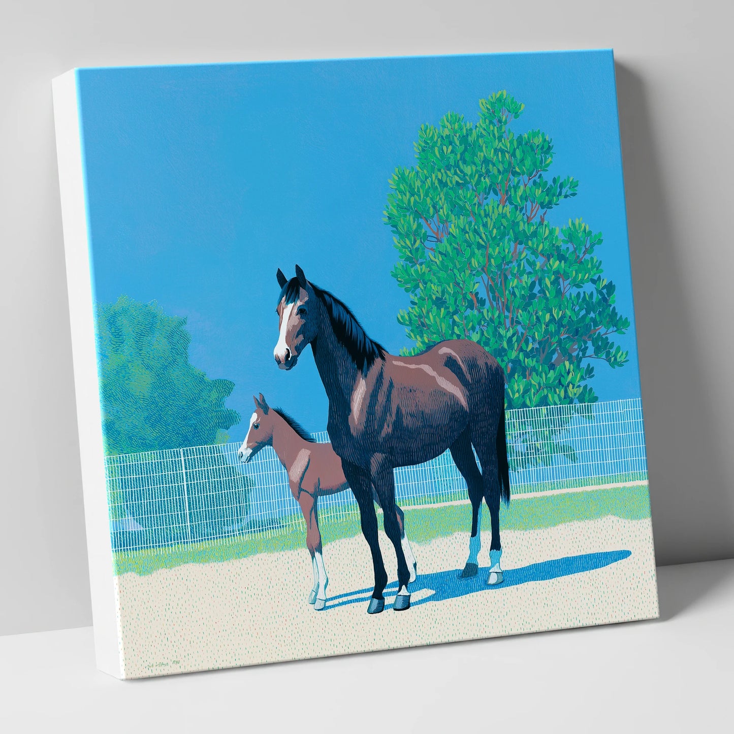 Summer Paddock Serenity mare & foal canvas wall art